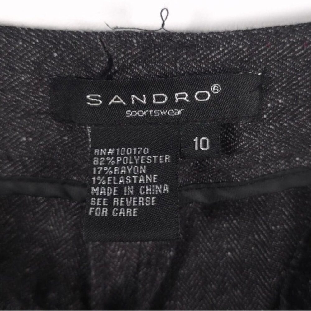 SANDRO Sportswear Rayon‎ Blend Straight Wide Suit Trousers Pants Slacks Size 10 - Picture 3 of 11